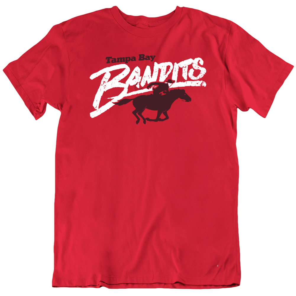 theBigGuavaTshirts Tampa Bay Bandits USFL 80s Retro Football T Shirt Classic / Red / 3 X-Large