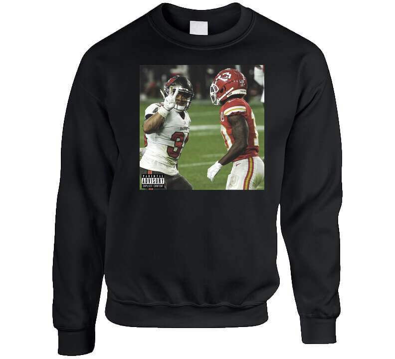 theBigGuavaTshirts Antoine Winfield Jr Deuces Tampa Bay Football Fan T Shirt Crewneck Sweatshirt / Black / X-Large