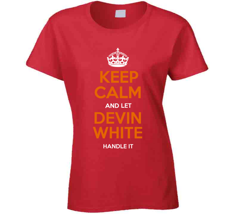 theBigGuavaTshirts Devin White Keep Calm Handle It Tampa Bay Football Fan T Shirt Ladies / Red / X-Large